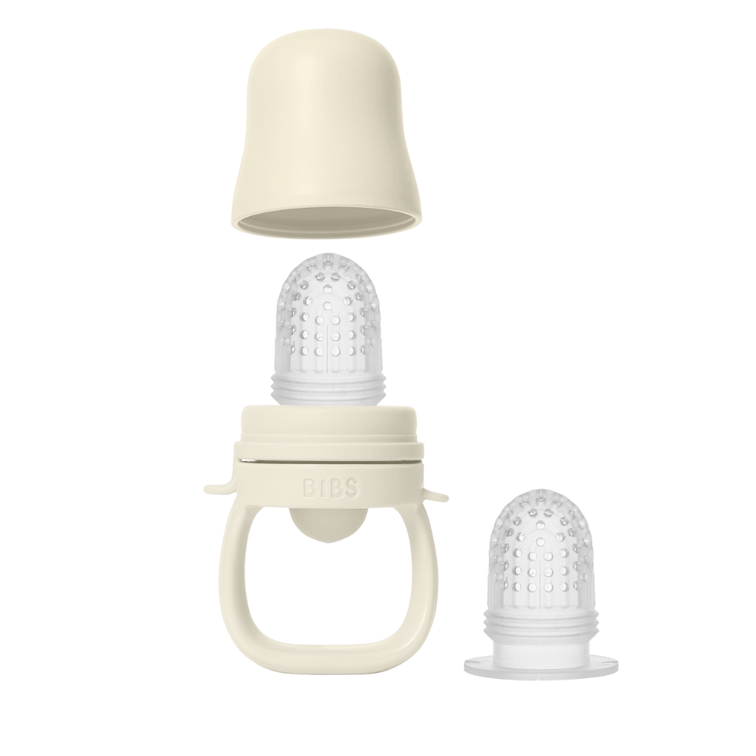 BIBS - Dispozitiv de hranire Baby Feeder cu 2 tetine din silicon, Ivory - gogobaby.ro