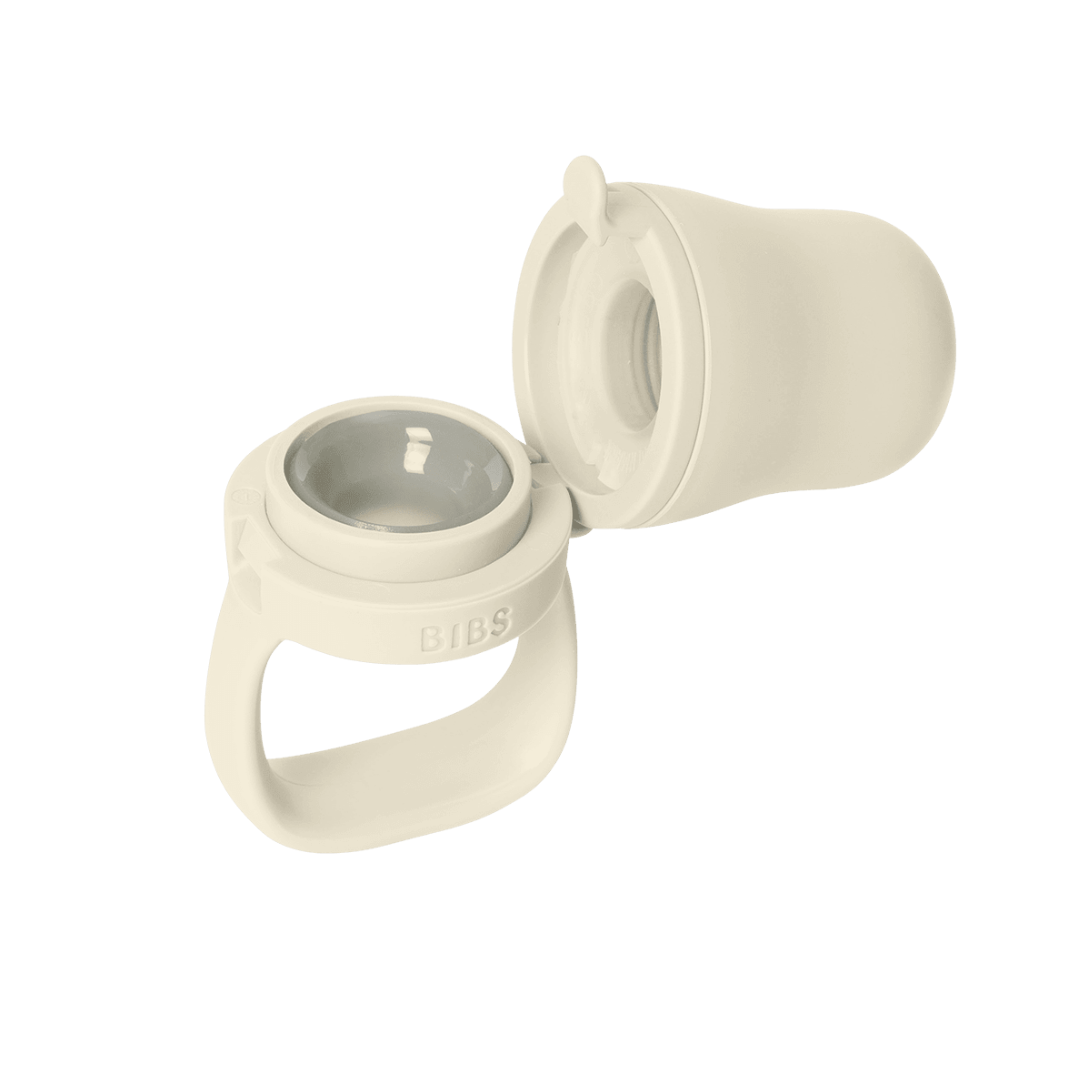 BIBS - Dispozitiv de hranire Baby Feeder cu 2 tetine din silicon, Ivory - gogobaby.ro
