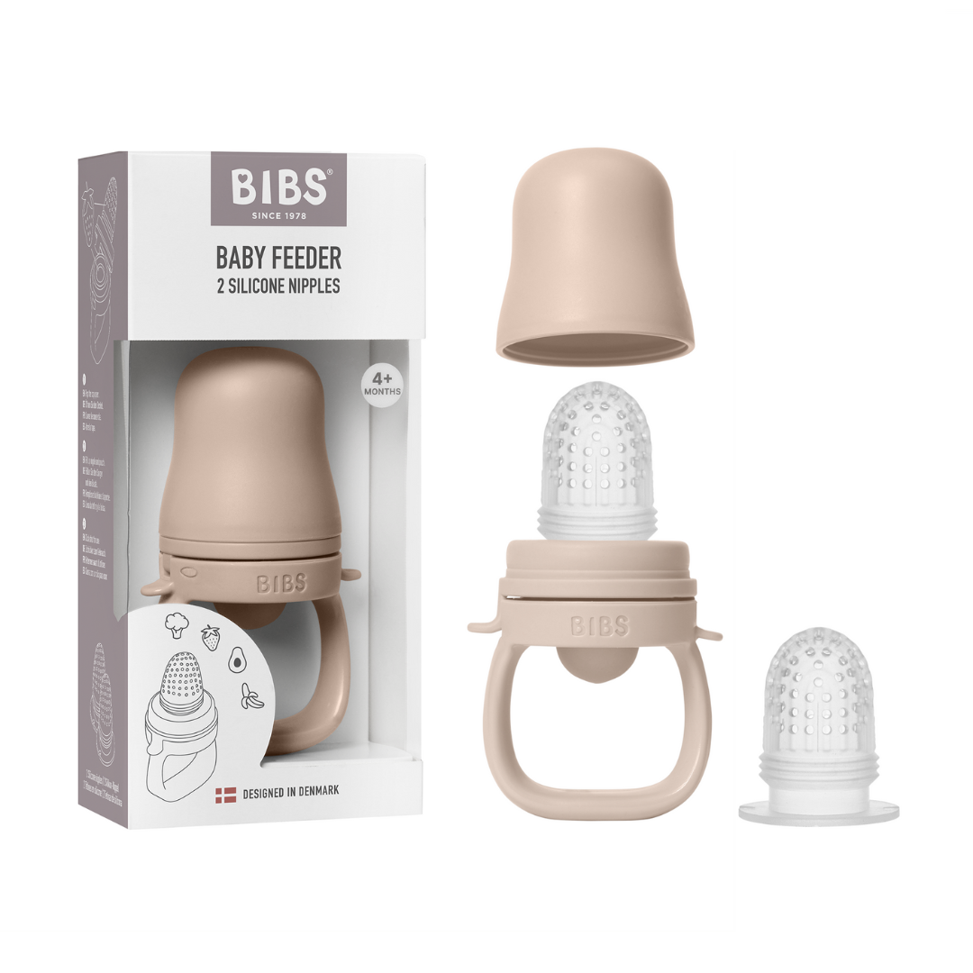 BIBS - Dispozitiv de hranire Baby Feeder cu 2 tetine din silicon, Blush - gogobaby.ro