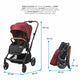 Carucior modular 3in1 Coccolle Saliara Cabernet+ Scoica auto iSize Coccolle Knox Black