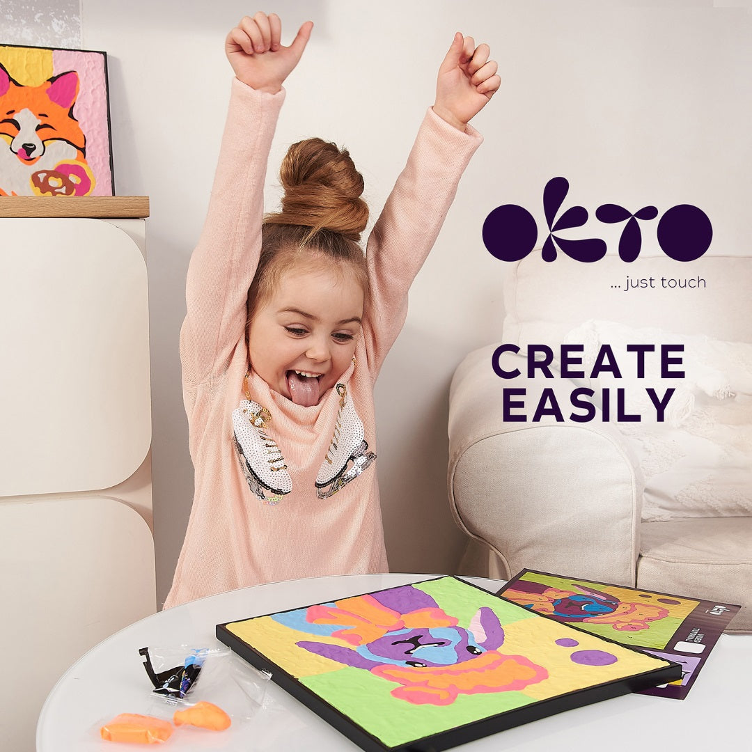Set pictura cu argila usoara, 29*29 cm - Bunny - gogobaby.ro