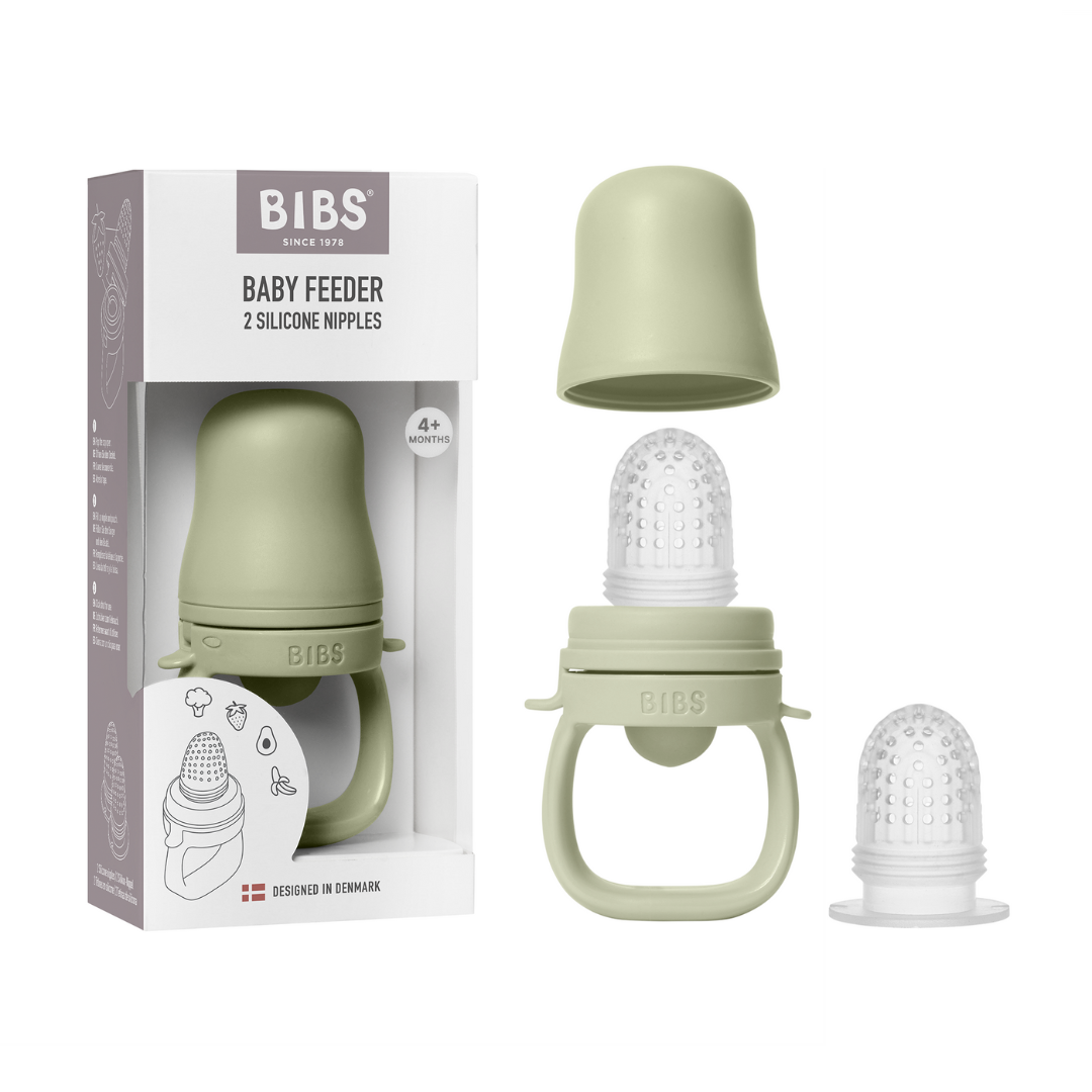 BIBS - Dispozitiv de hranire Baby Feeder cu 2 tetine din silicon, Sage - gogobaby.ro