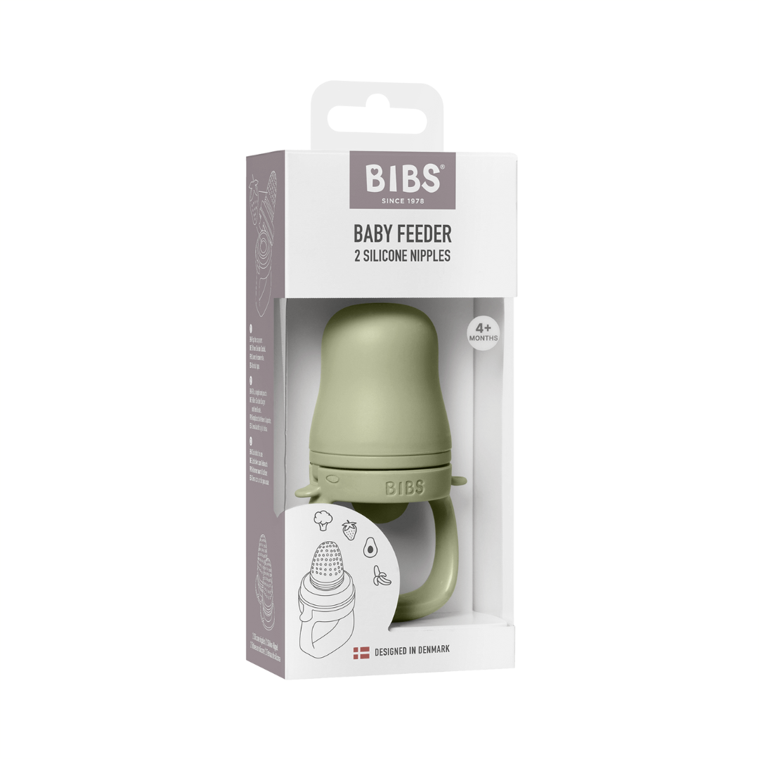 BIBS - Dispozitiv de hranire Baby Feeder cu 2 tetine din silicon, Sage - gogobaby.ro