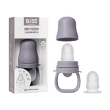 BIBS - Dispozitiv de hranire Baby Feeder cu 2 tetine din silicon, Fossil Grey