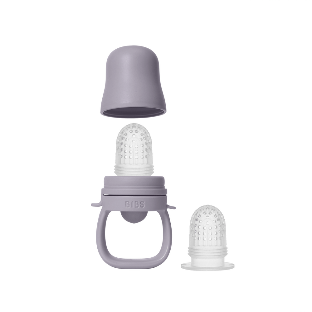 BIBS - Dispozitiv de hranire Baby Feeder cu 2 tetine din silicon, Fossil Grey
