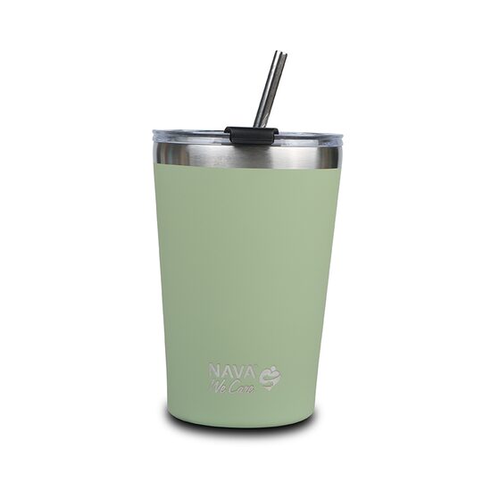 Cana termoizolanta cu pai Nava 450ml verde