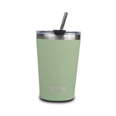 Cana termoizolanta cu pai Nava 450ml verde