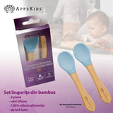 Set Lingurite din bambus, AppeKids - Aqua Blue