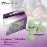 Set Tacamuri din silicon, AppeKids, The Little Bear - Raw Green