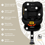 Scaun auto Appekids, I-SIZE, 40-150 cm, Rear Facing 360°, Pro Confort - Black