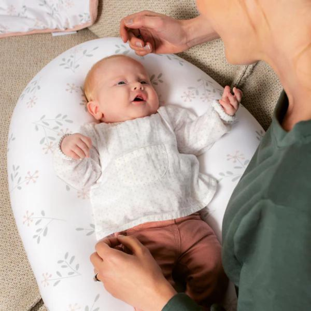 Doomoo - Perna mare pentru gravide si bebelusi 3 in 1, bumbac organic Buddy Spring Pink - gogobaby.ro