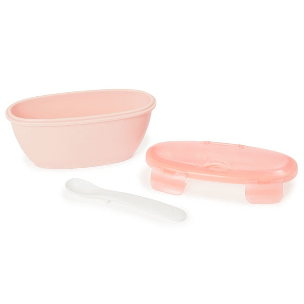 Skip Hop - Set de calatorie pentru hranire (bol + lingurita) - Soft coral