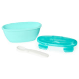 Skip Hop - Set de calatorie pentru hranire (bol + lingurita) - Soft turcoaz