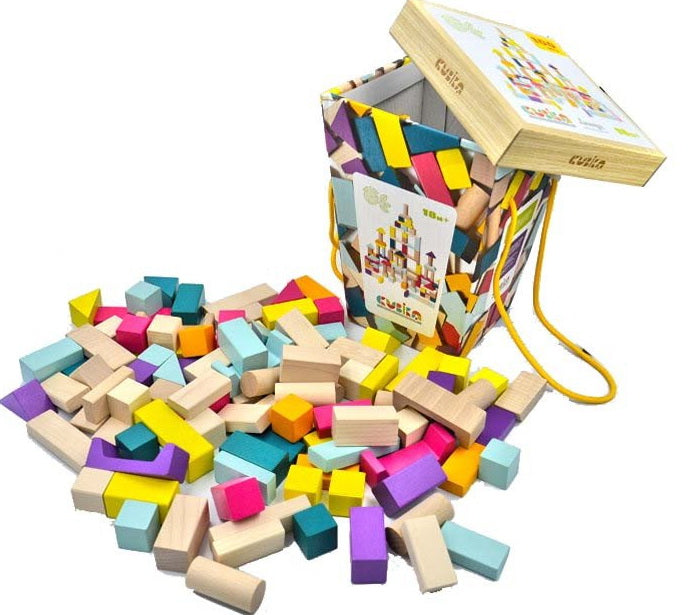 Joc din lemn, Set de constructii Cubika 1 - gogobaby.ro