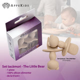 Set Tacamuri din silicon, AppeKids, The Little Bear,  Bubble Beige