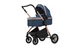 Carucior 3 in 1, L-Sun, Marina, Transformabil, Maner reversibil, Cadrul aluminiu, Cu landou si salteluta moale, Include saculet de picioare, Geanta pentru parinti, Sustine 22 kg, Bluemarin