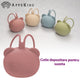 Suport pentru suzeta din silicon, AppeKids, The Little Bear - Old Rose