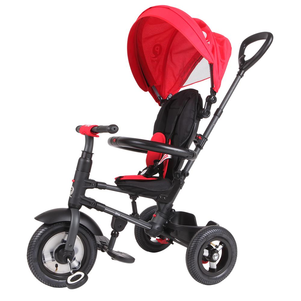 Tricicleta cu roti de cauciuc Qplay Rito Rubber Rosu - gogobaby.ro