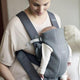 BabyBjorn - Marsupiu anatomic Mini, cu pozitii multiple de purtare, Dark Grey, 3D Jersey