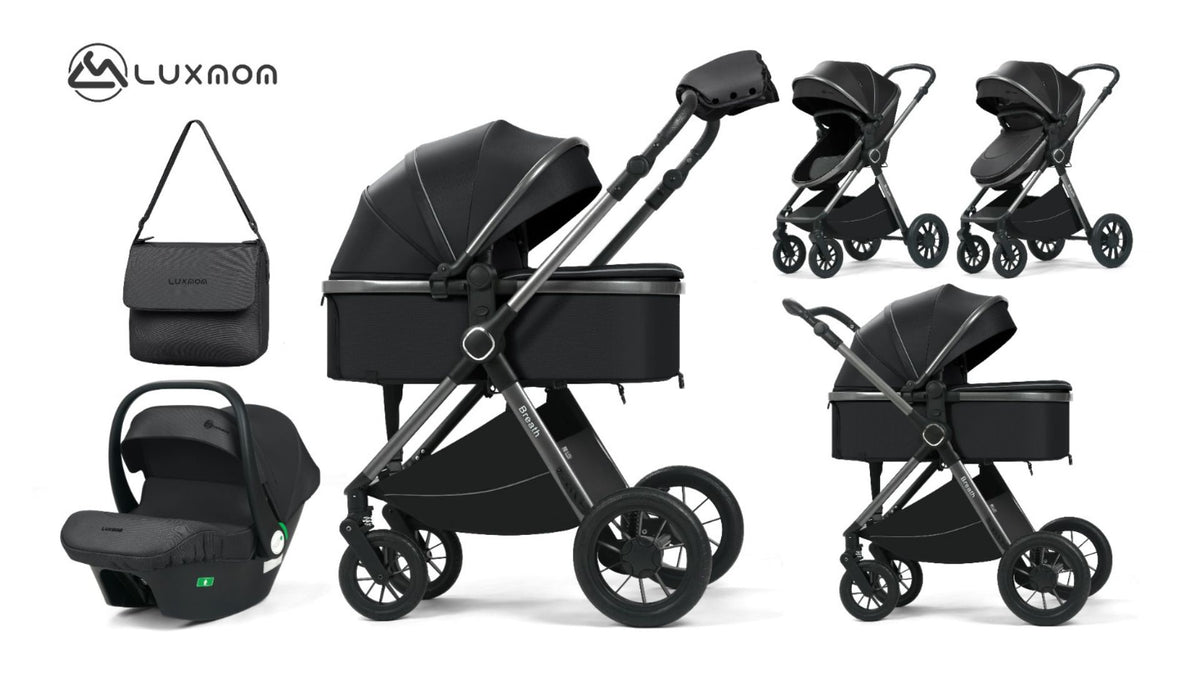 Carucior Luxmom Breath 3 in 1 NEGRU