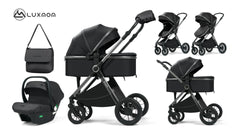 Carucior Luxmom Breath 3 in 1 NEGRU