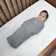 Ingenuity - Sistem de infasare Swaddle Me 0-3 luni, muselina, colectia Original, Granite