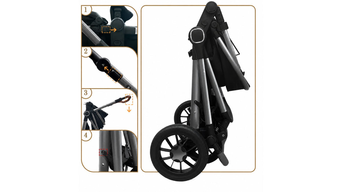 Carucior Luxmom Breath 3 in 1 NEGRU