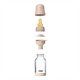BIBS - Set complet biberon din sticla anticolici cu tetina din latex, flux lent, 120 ml, Blush