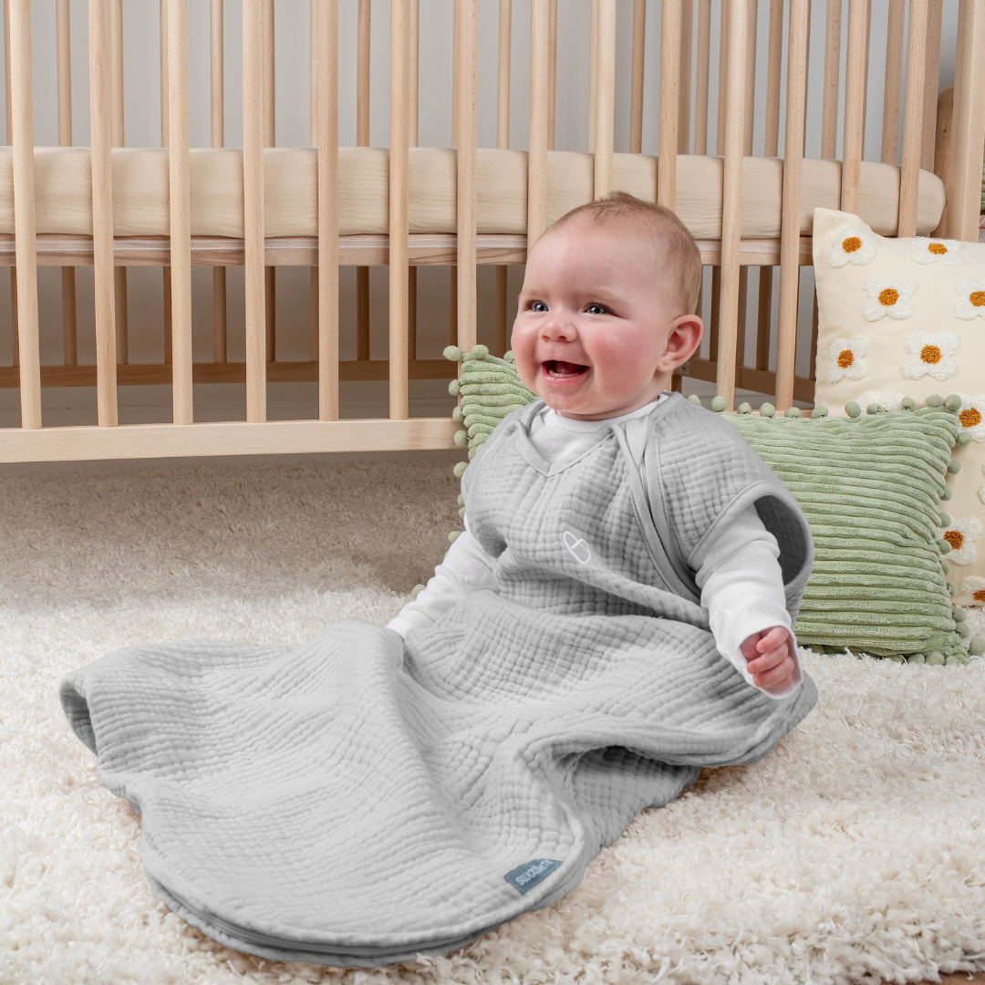 Ingenuity - Sac de dormit Swaddle Me 3-18 luni, 2.5 TOG, Night Sack Sleeper, Heather Grey