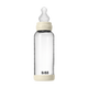 BIBS - Set complet biberon din sticla anticolici cu tetina din silicon, flux mediu, 240 ml, Ivory