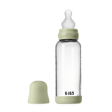 BIBS - Set complet biberon din sticla anticolici cu tetina din silicon, flux mediu, 240 ml, Sage