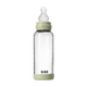BIBS - Set complet biberon din sticla anticolici cu tetina din silicon, flux mediu, 240 ml, Sage