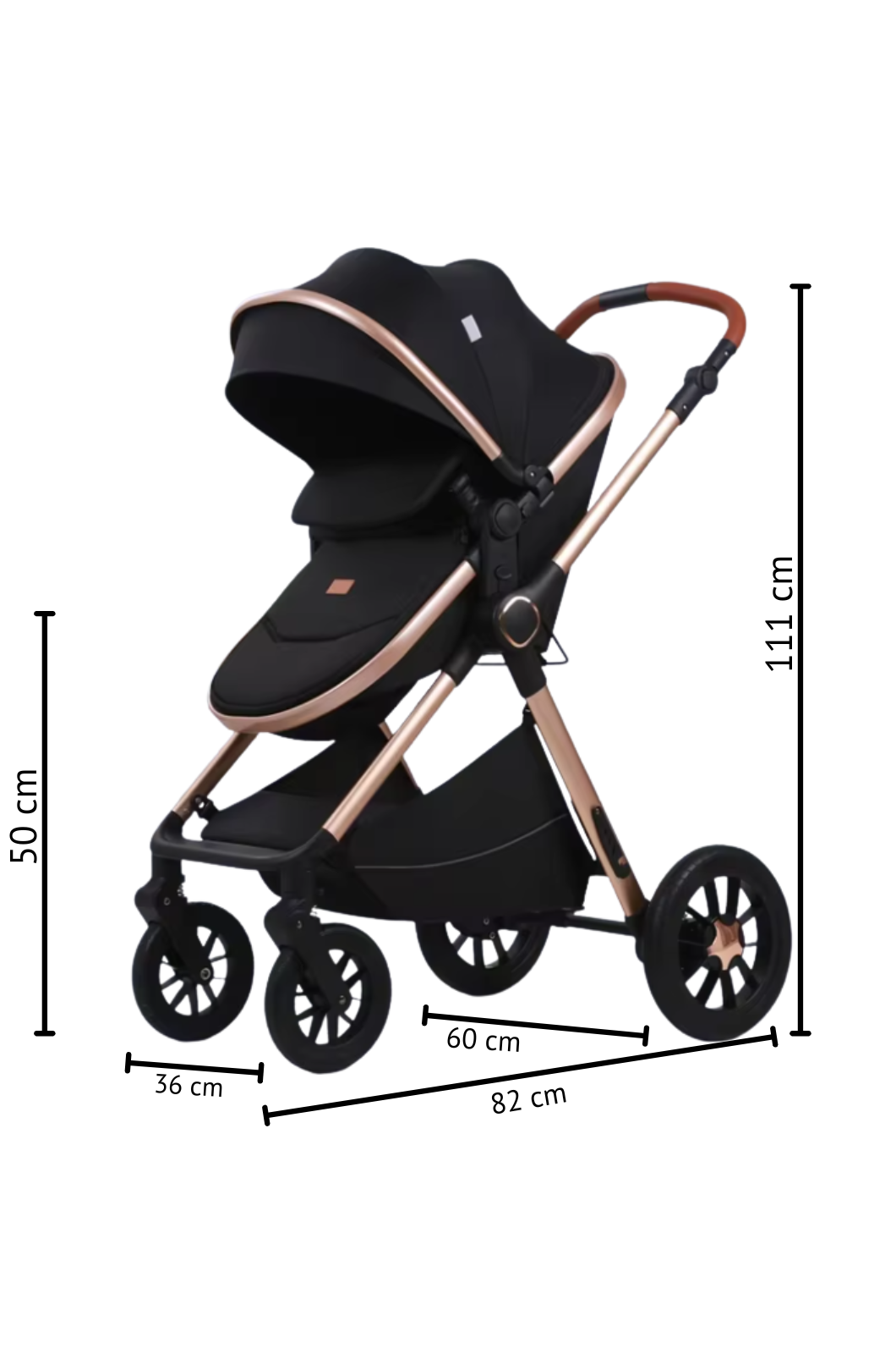 Carucior L-Sun Marina 3 in 1 NEGRU