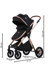 Carucior L-Sun Marina 3 in 1 NEGRU