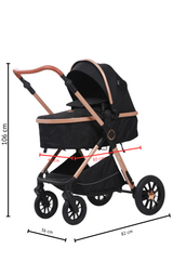 Carucior L-Sun Marina 3 in 1 NEGRU