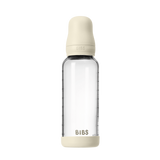 BIBS - Set complet biberon din sticla anticolici cu tetina din latex, flux mediu, 240 ml, Ivory