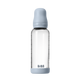 BIBS - Set complet biberon din sticla anticolici cu tetina din latex, flux mediu, 240 ml, Baby Blue
