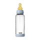 BIBS - Set complet biberon din sticla anticolici cu tetina din latex, flux mediu, 240 ml, Baby Blue