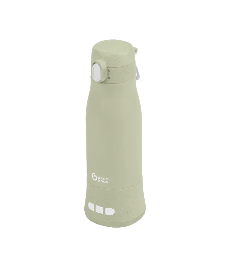 Babymoov - Moov & Feed Incalzitor de biberoane portabil si reincarcabil, Sage Green - gogobaby.ro