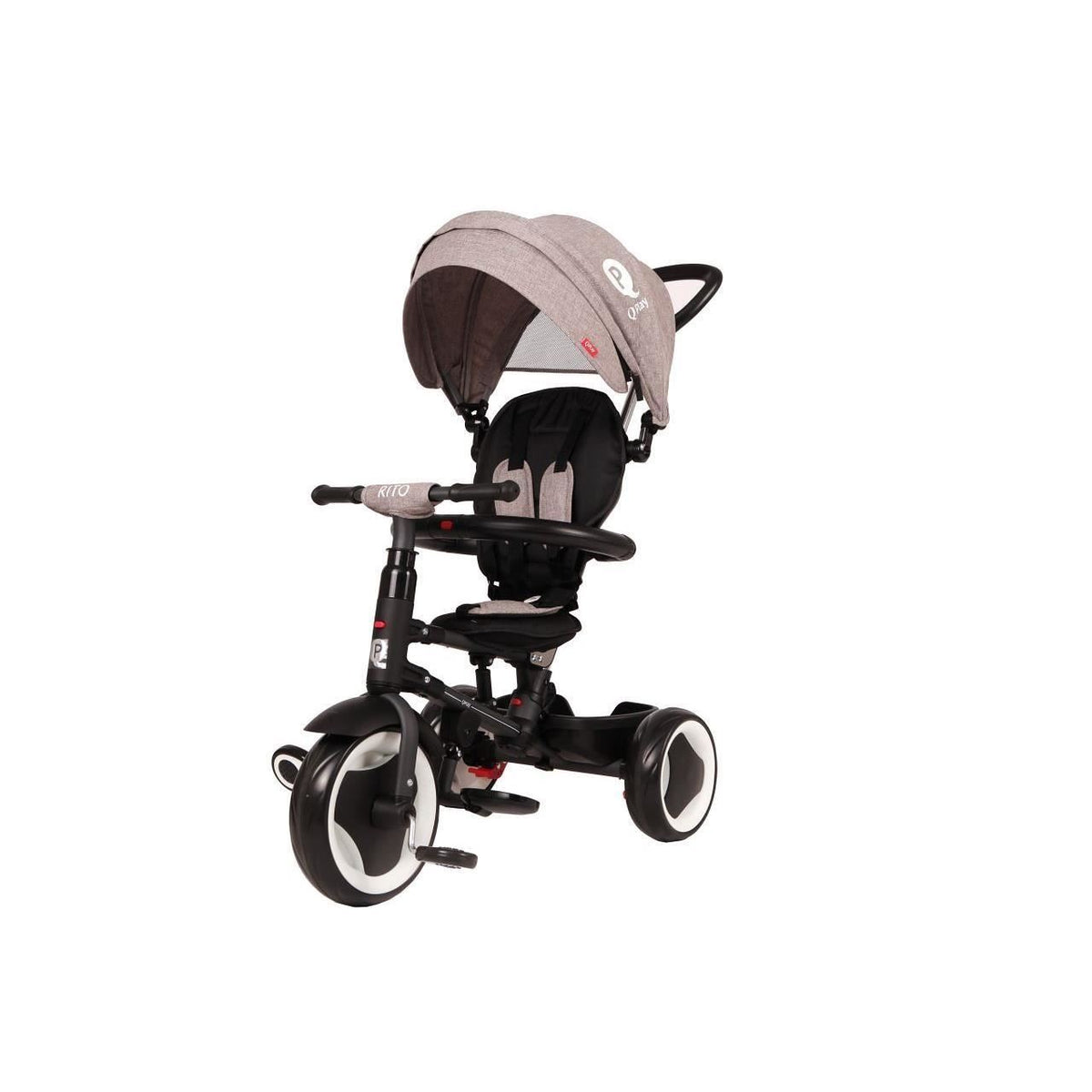 Tricicleta pliabila pentru copii QPlay Rito Gri - gogobaby.ro