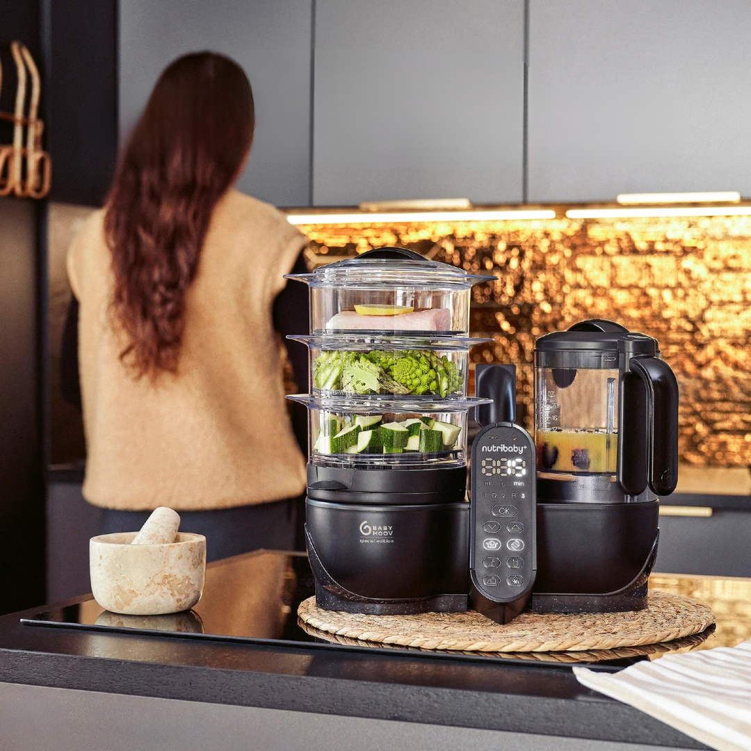 Babymoov - Robot multifunctional 5 in 1 Nutribaby (+) XL, Mineral Black - gogobaby.ro