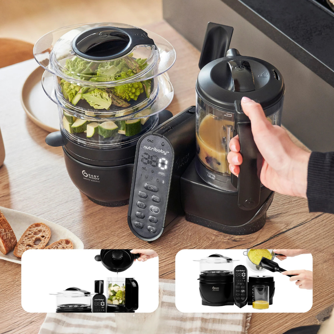 Babymoov - Robot multifunctional 5 in 1 Nutribaby (+) XL, Mineral Black - gogobaby.ro