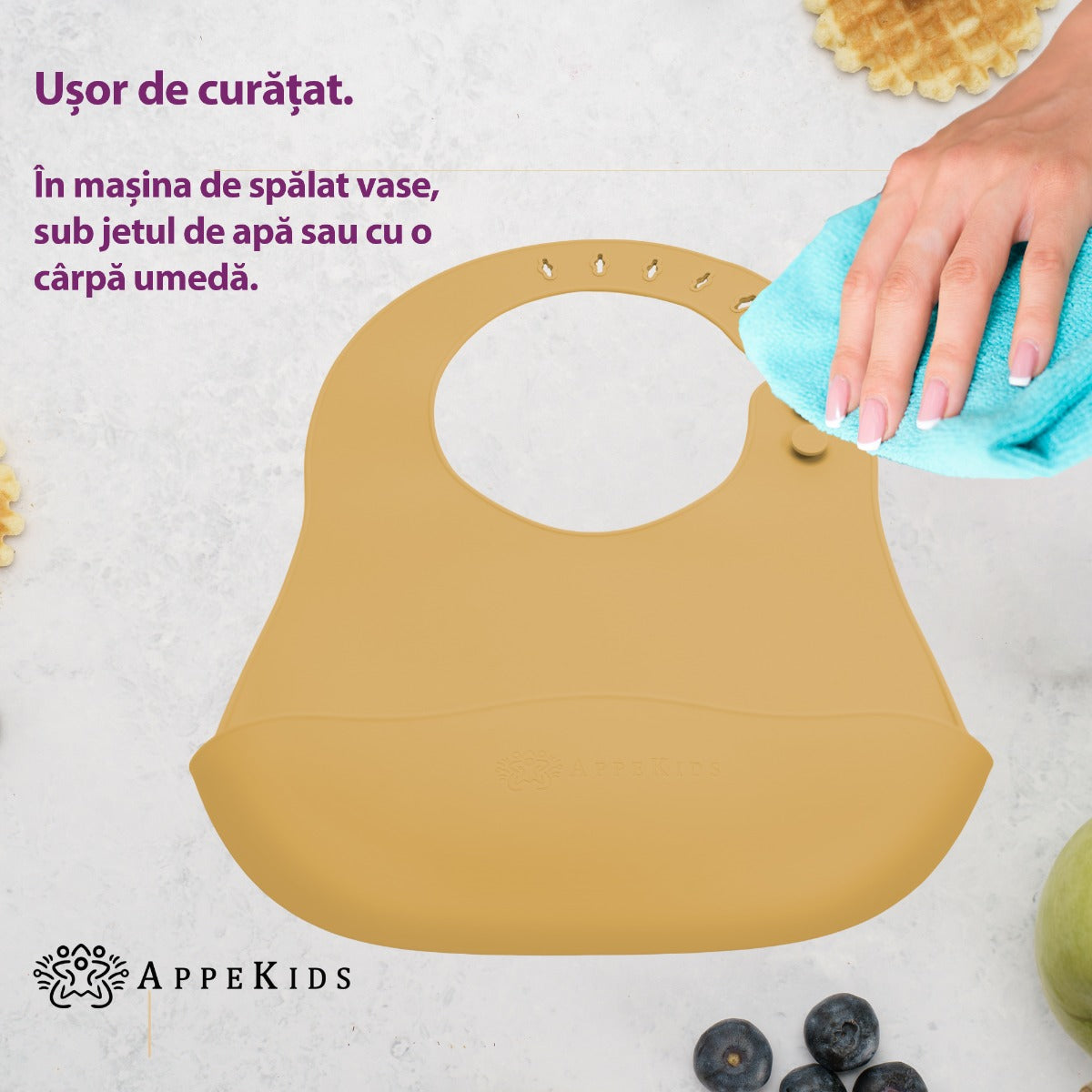 Baveta din silicon, AppeKids - Honey - gogobaby.ro