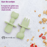 Set Tacamuri din silicon, AppeKids, The Little Bear - Raw Green