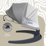Leagan electric pentru bebelusi, cu spatar reglabil si senzor de miscare, AppeKids Evoque - Powder Grey