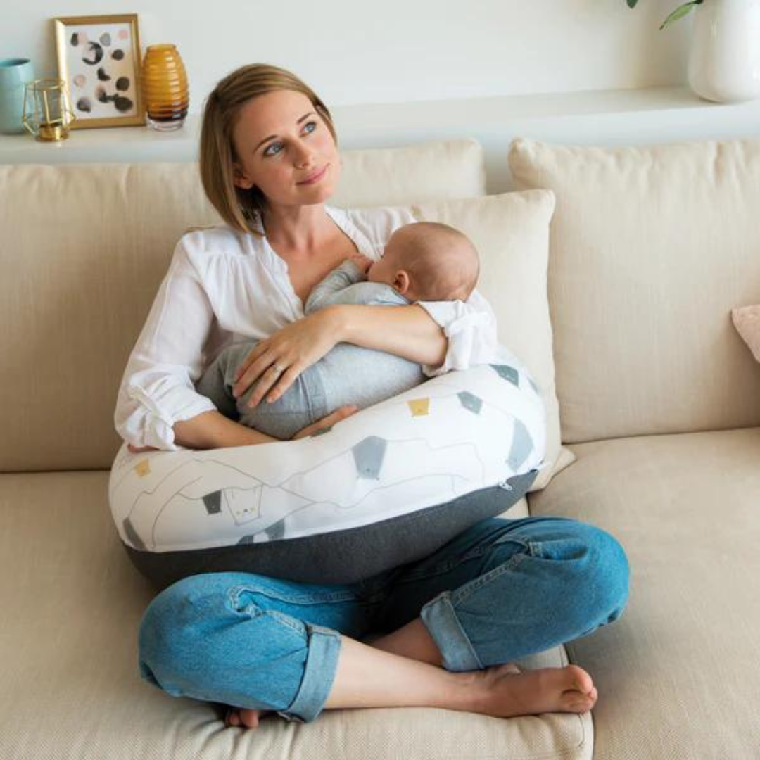 Doomoo - Perna mare pentru gravide si bebelusi 3 in 1, bumbac organic Buddy Bear Grey - gogobaby.ro