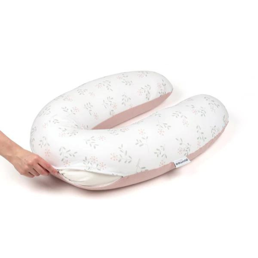 Doomoo - Perna mare pentru gravide si bebelusi 3 in 1, bumbac organic Buddy Spring Pink - gogobaby.ro