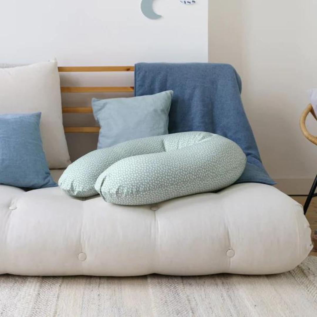 Doomoo - Perna mare pentru gravide si bebelusi 3 in 1, bumbac organic Buddy Cloudy Kaki - gogobaby.ro