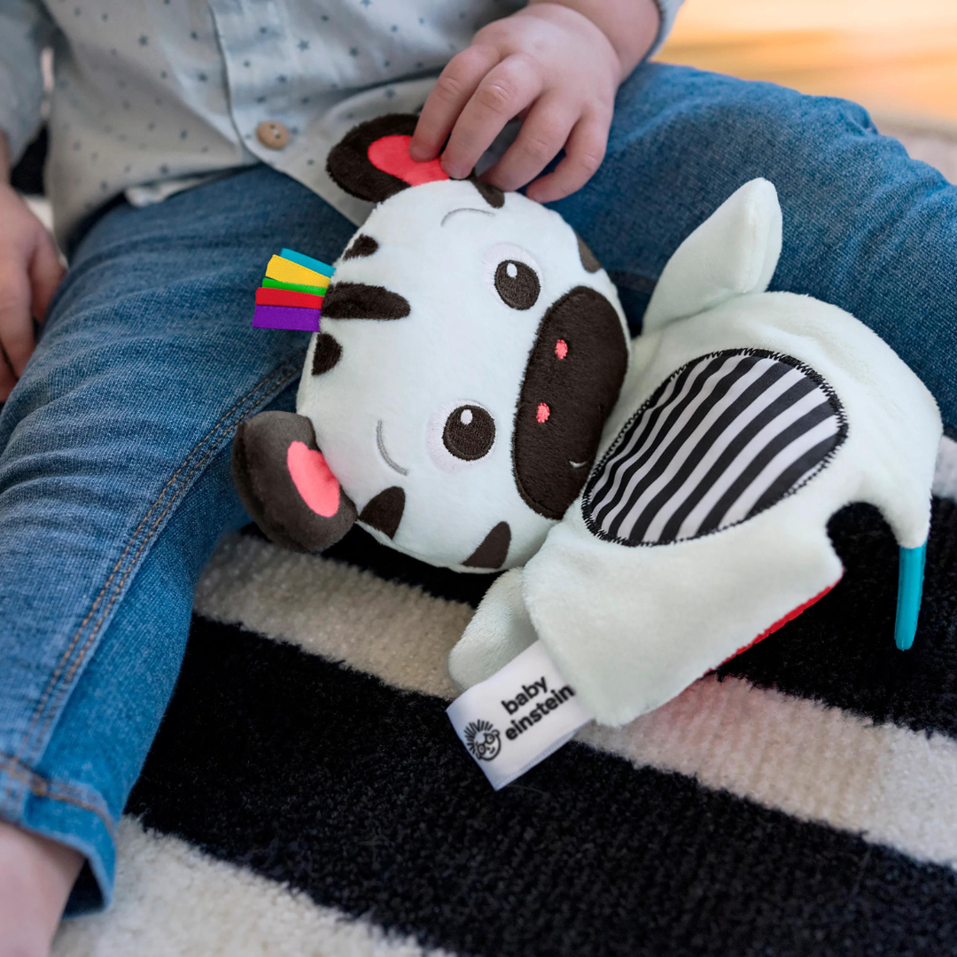 Bright Starts - Jucarie de dentitie din plus pentru bebelusi Zebra Zen - gogobaby.ro