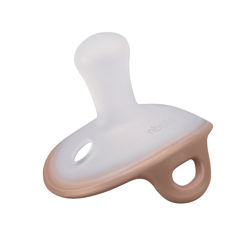 Suzeta deschisa din silicon cu cutie de depozitare, ultra-usoara, 0-6 Luni, Mombella Ciupercuta - Mocha Mousse